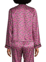 Mimi Floral Satin Button-Front Shirt