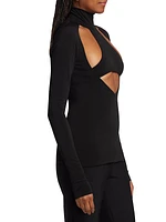 Cut-Out Turtleneck Top