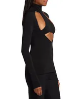 Cut-Out Turtleneck Top