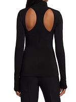 Cut-Out Turtleneck Top