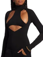 Cut-Out Turtleneck Top