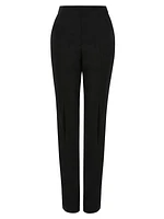 Pleated High-Waisted Cigarette Trousers