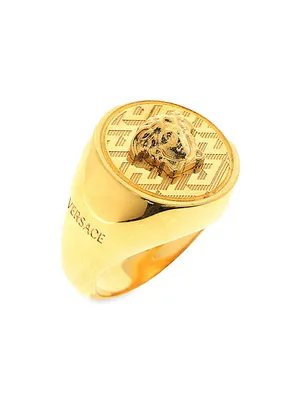 Medusa Goldtone Metal Ring