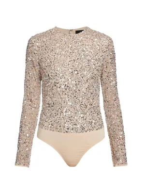 Embellished Long-Sleeve Bodysuit