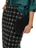 Embellished Geometric Midi-Skirt