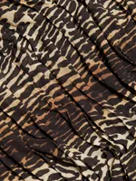 Golden Leopard Stretch-Silk Minidress