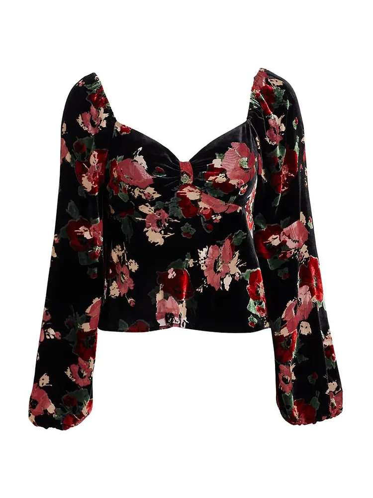 Bridgette Floral Velvet Blouse