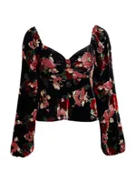 Bridgette Floral Velvet Blouse