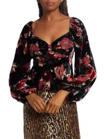 Bridgette Floral Velvet Blouse