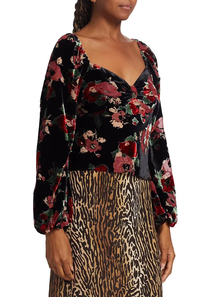 Bridgette Floral Velvet Blouse