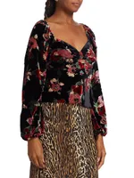 Bridgette Floral Velvet Blouse