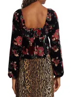 Bridgette Floral Velvet Blouse