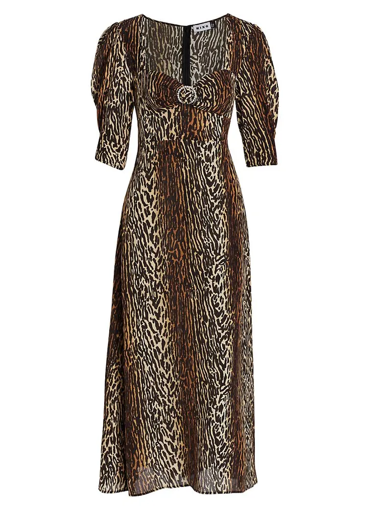 Karen Leopard Midi-Dress