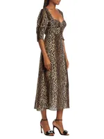 Karen Leopard Midi-Dress