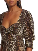 Karen Leopard Midi-Dress