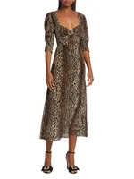 Karen Leopard Midi-Dress