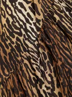 Leandra Leopard Silk Midi-Skirt