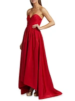 Strapless Taffeta High-Low Gown