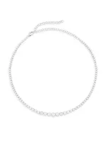 14K White Gold & 6.73 TCW Diamond Tennis Necklace
