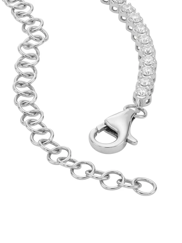 14K White Gold & 6.73 TCW Diamond Tennis Necklace