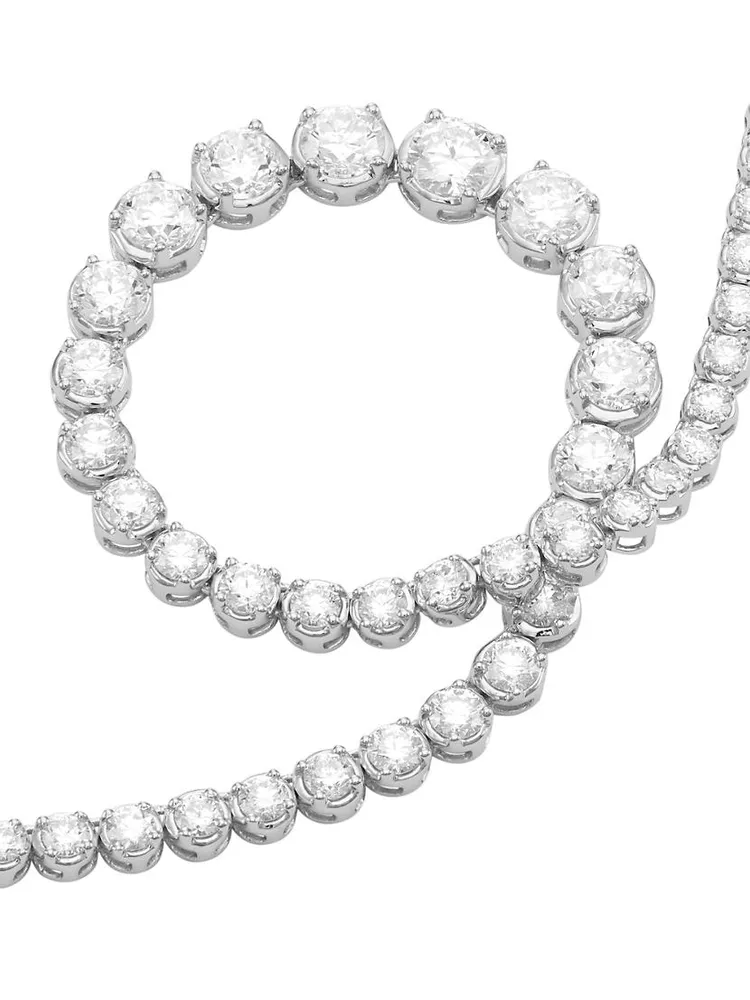 14K White Gold & 6.73 TCW Diamond Tennis Necklace