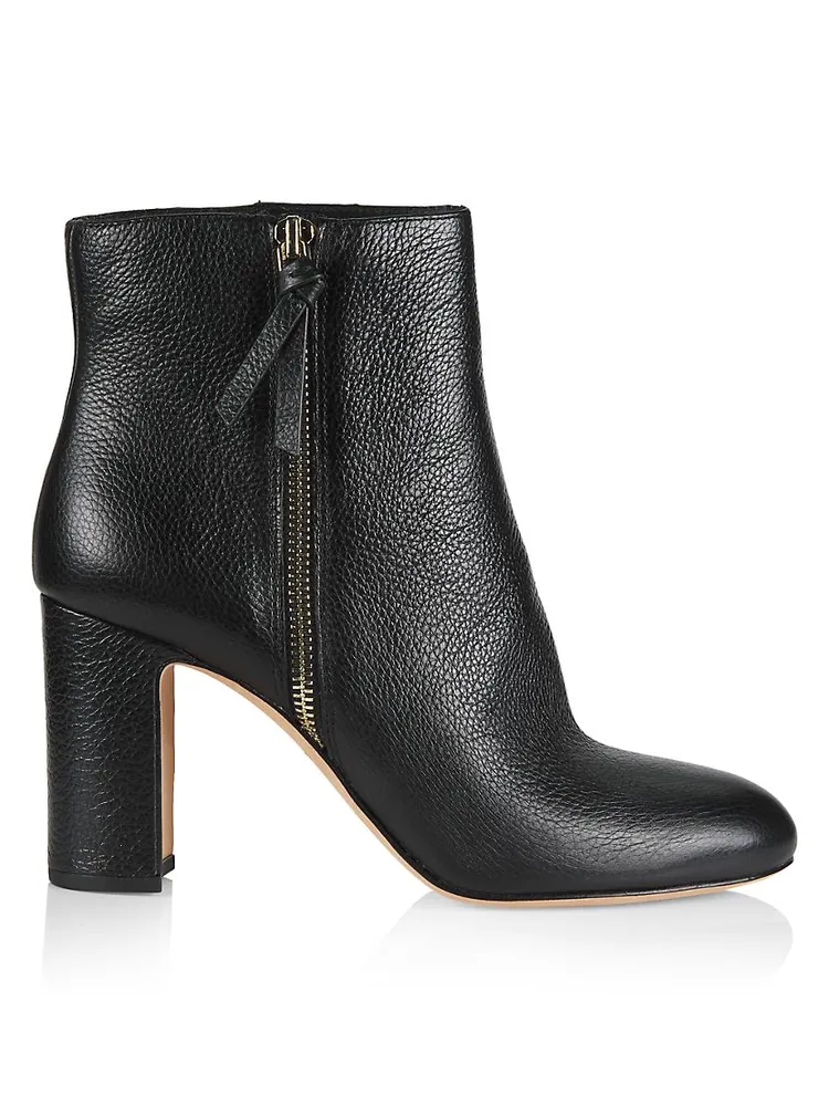 Knott Zip Leather Ankle Boots