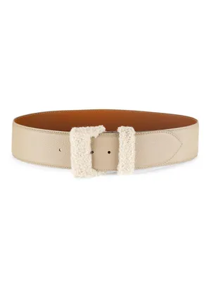 La Merveilleuse Shearling & Leather Belt