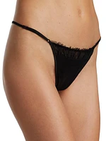 Ruched Tulle Thong