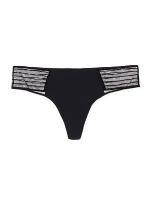 Shadow Stripe Mesh Thong