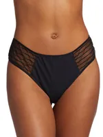 Shadow Stripe Mesh Thong