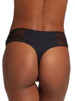 Shadow Stripe Mesh Thong