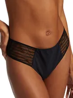 Shadow Stripe Mesh Thong