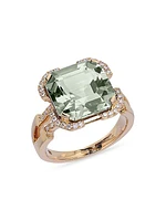 Gossip 18K Gold, Diamond & Prasiolite Cocktail Ring