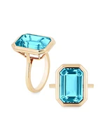 Manhattan 18K Yellow Gold & Blue Topaz Ring