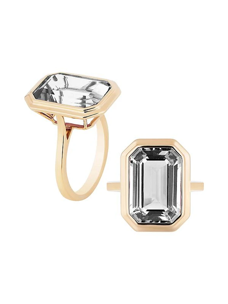 Manhattan 18K Yellow Gold & Rock Crystal Ring