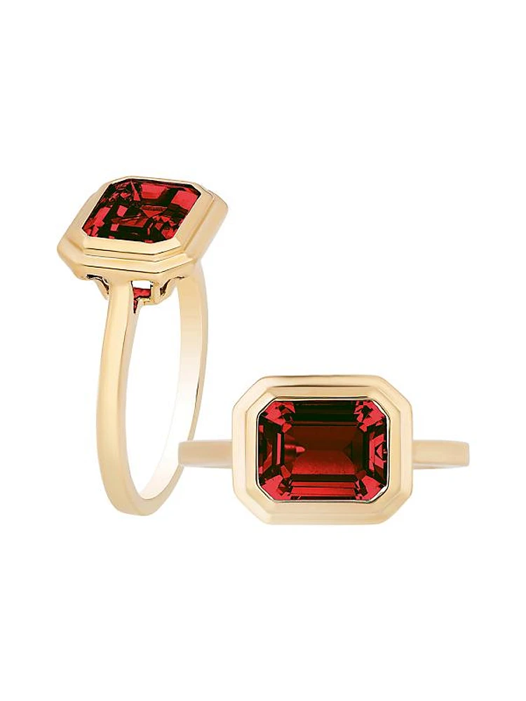 Manhattan 18K Yellow Gold & Garnet Ring