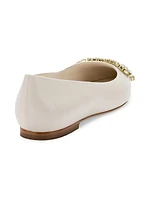 Lee Crystal Bow Suede Flats