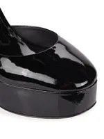 Ari Patent Leather Ankle-Strap Platform Pumps