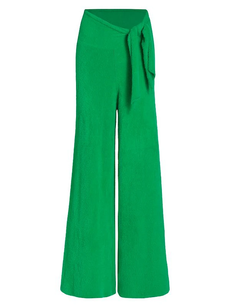 Tasi Furry Tie-Waist Pants