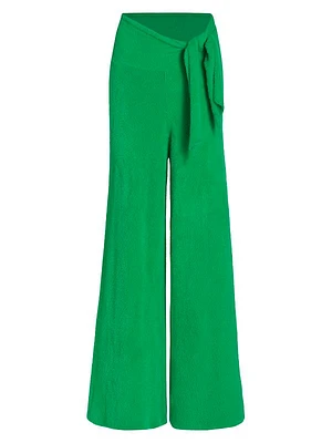 Tasi Furry Tie-Waist Pants