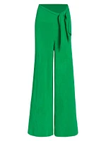 Tasi Furry Tie-Waist Pants