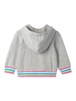 Baby Girl's & Little Girl's Zip-Up Embroidered Hoodie