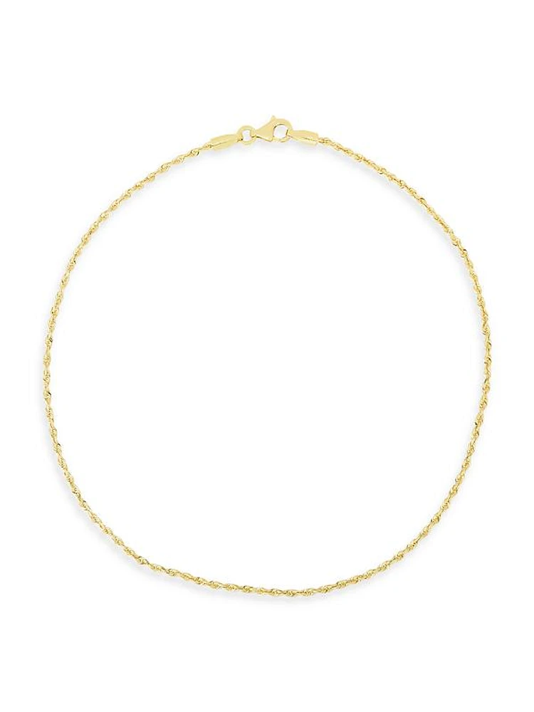 14K Yellow Gold Rope-Chain Anklet