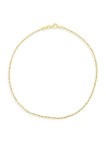 14K Yellow Gold Rope-Chain Anklet