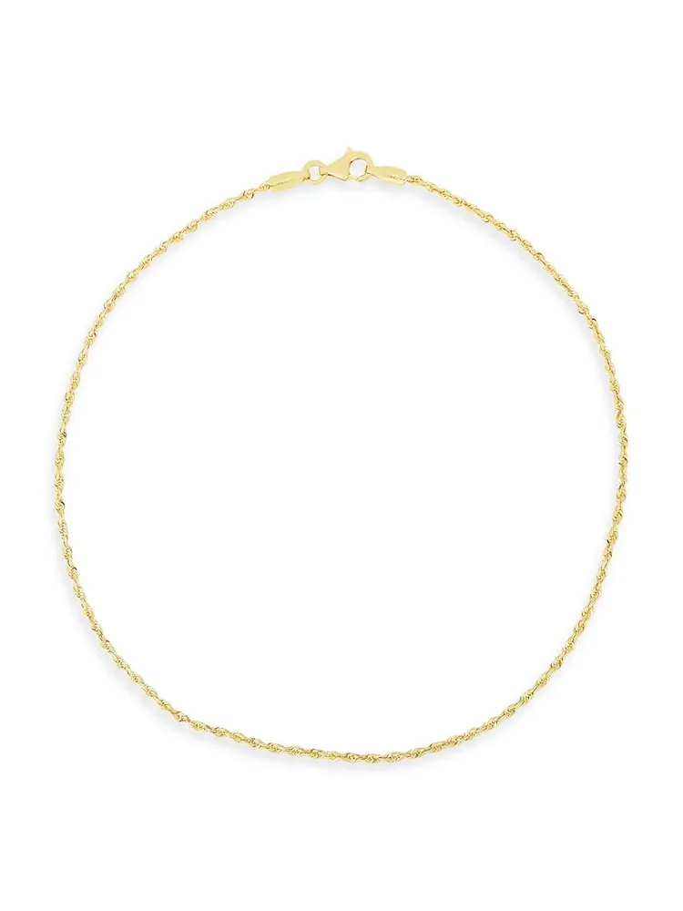 14K Yellow Gold Rope-Chain Anklet