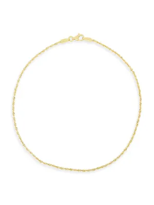 14K Yellow Gold Rope-Chain Anklet