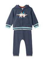 Baby Boy's & Little Strolling Stegosaurus Zip-Up Hoodie