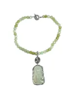 1-Of-A-Kind Sterling Silver, 18K Yellow Gold, Vintage Jade & Multi-Gemstone Pendant Necklace