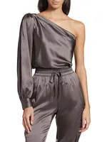 Violette Draped One-Shoulder Bodysuit