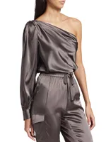 Violette Draped One-Shoulder Bodysuit